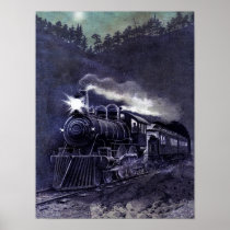 Magical Steam Engine Victorian Train Posters