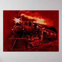 Magical Steam Engine Victorian Train Poster