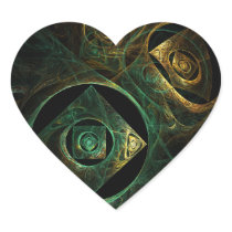 Magical Vibrations Abstract Art Heart Sticker