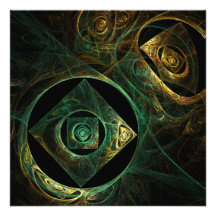 Magical Vibrations Abstract Art Invitations