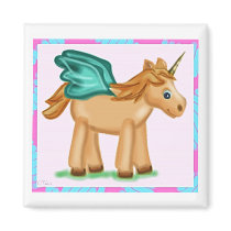 Magical Winged Unicorn Flying High Magnet by TheBluePlanet Magical Winged Unicorn Flying High Magnet