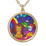 Magical world round pendant necklace