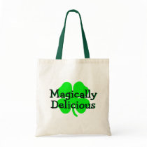 Magically Delicious St Patricks Day Clover Canvas Bags