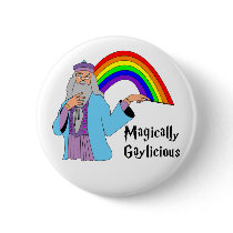 Magically Gaylicious buttons by TshirtTrauma Magically Gaylicious buttons
