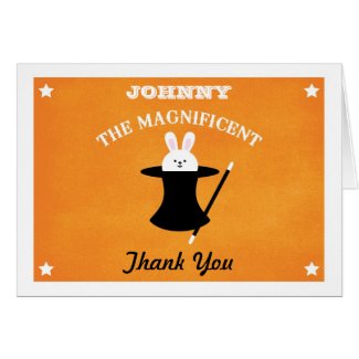 Magician Birthday Party Thank You Card