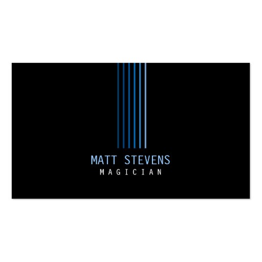 Magician Business Card Blue Beams (front side)