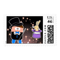 Magician Postage Stamp stamps