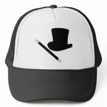 magician top hat and magic wand