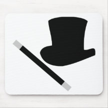 magician top hat and magic wand mouse mat