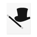 magician top hat and magic wand postcards