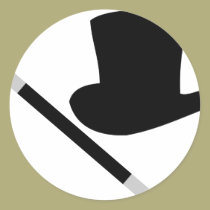 magician top hat and magic wand stickers