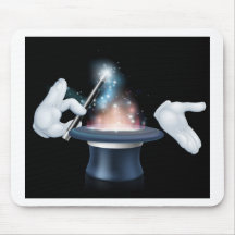 Magician wand and top hat trick mousemat