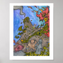 Magma Surfing Dungeon Painting Posters