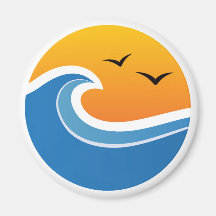 Magnet: Big wave sunset