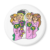 Magnet: Bridesmaids in Pink 