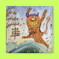 Magnet - Cat/Folk Art