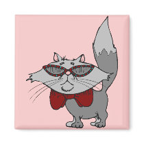 Magnet - Cool Cat by pawtraitart Magnet - Cool Cat