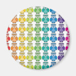 Magnet - Cute Rainbow Owl Pattern