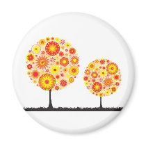 Magnet - Flower Wishing Tree Orange