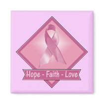 Magnet - Hope Faith Love Breast Cancer by breastcancertshirts Magnet - Hope Faith Love Breast Cancer