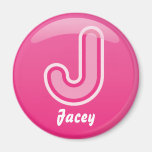 Magnet Letter J Pink
