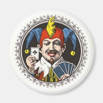 Magnet ~ Lucky Royal Joker Holding Club Card Play magnets