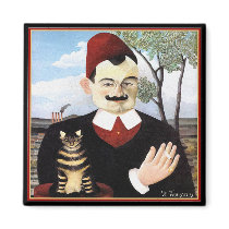 Magnet: "Man & Cat" by Henri Rousseau by Aquavel Magnet: "Man & Cat" by Henri Rousseau