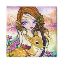 Magnet - Peace Valley Fawn Deer Fairy art by cckuik Magnet - Peace Valley Fawn Deer Fairy art