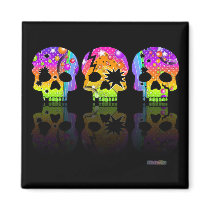 MAGNET -  POP ART SKULLS