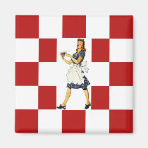 Magnet ~ RETRO KITCHEN Mid-Century Floor & Lady magnets