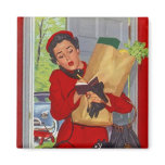 Magnet ~ RETRO Style Suburban Grocery Shopper