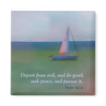Magnet - Sailing Boat Bible Scripture, Seek Peace