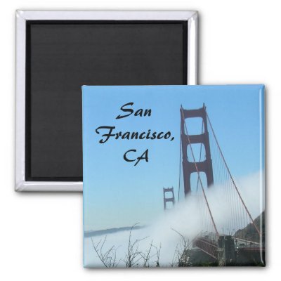 san francisco golden gate bridge fog. Magnet - San Francisco, Golden
