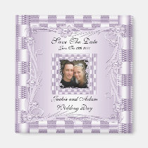 Magnet Save The Date Wedding Mauve Lilac Floral magnets