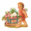 MAGNET VICTORIAN ERA CUPID & ROSE CART photo sculptures by libertydogmerch MAGNET VICTORIAN ERA CUPID & ROSE CART photo sculptures