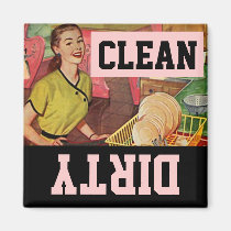 Magnet Vintage Retro Happy Homemaker Dish washer magnets