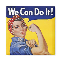 Magnet: We Can Do It - Vintage Poster Image by VintageCabaret Magnet: We Can Do It - Vintage Poster Image