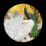 Magnet: White and Blue Peacocks magnets