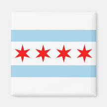 Magnet with Flag of Chicago, Illinois State - USA