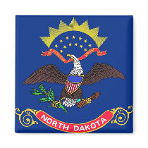 Magnet with Flag of North Dakota State - USA magnets
