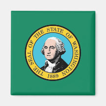 Magnet with Flag of  Washington State - USA