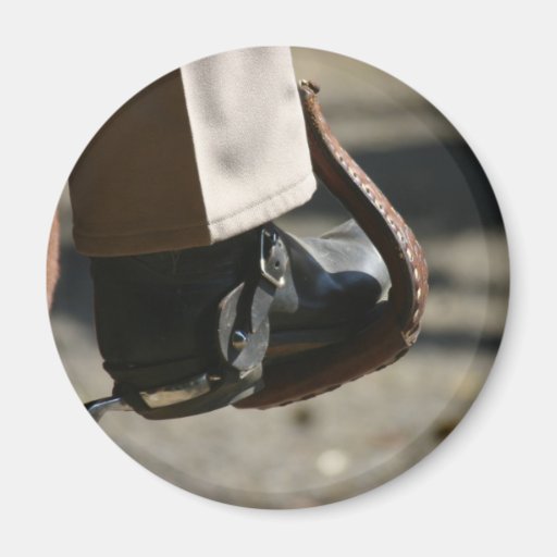 Magnet with photo of foot in stirrup