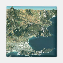 Magnet With Satellite Image Over Cape Town