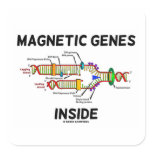 Magnetic Genes Inside (DNA Replication) Square Stickers