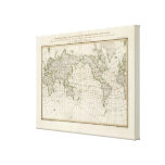 Magnetic Map of the World Gallery Wrap Canvas