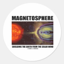 Magnetosfera que blinda la tierra del viento solar pegatina redonda