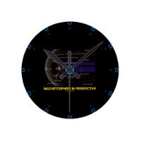 Magnetosphere In Perspective (Astronomy) Round Wall Clocks