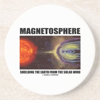 Magnetosphere Shielding Earth From Solar Wind Beverage Coasters