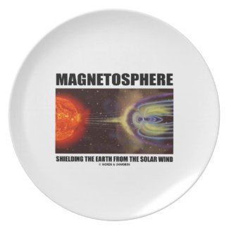 Magnetosphere Shielding Earth From Solar Wind Dinner Plate