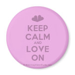 [Two hearts] keep calm and love on  Magnets